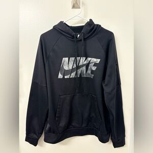Nike Men's Black and Gray Logo Hoodie